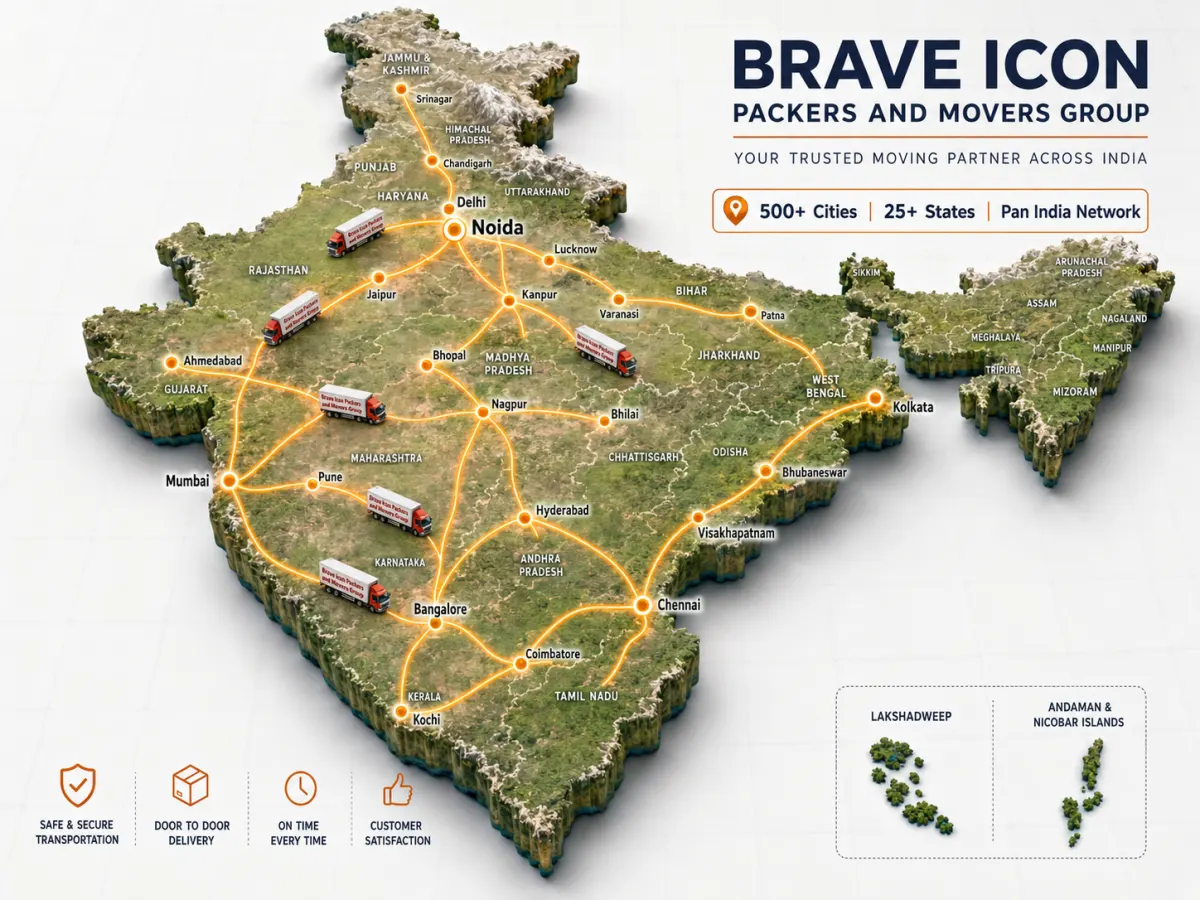 A detailed premium-quality 3D-rendered map of India showing all major states.